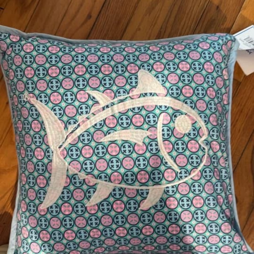 Southern Tide Blue and Pink Decorative Pillow